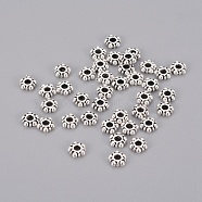 Antique Silver Alloy Rondelle Spacers Beads, Lead Free & Cadmium Free, about 5.8mm wide, 2.2mm long, Hole: about 1.5mm(X-AA116)