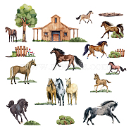 PVC Wall Stickers, Wall Decoration, Horse Pattern, 390x900mm, 2pcs/set(DIY-WH0228-470)