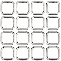 Square Tibetan Style Alloy Beads Frames, Cadmium Free & Lead Free, Antique Silver, 14x14x3mm, Hole: 1mm, 80pcs/box(FIND-SC0008-70)