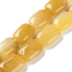 Natural Topaz Jade Beads Strands, Rectangle, 14~15x10~11x5~5.5mm, Hole: 1~1.2mm, about 28pcs/strand, 16.02 inch(40.7cm)(G-K357-D01-01)