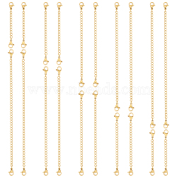 20Pcs 5 Style Ion Plating(IP) 304 Stainless Steel Chain Extender, End Chains with Lobster Claw Clasp, Real 18K Gold Plated, 55~152mm, 4Pcs/style(STAS-BBC0003-70G)