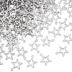 200Pcs 304 Stainless Steel Charms, Star, Stainless Steel Color, 14.5x12.5x0.7mm, Hole: 1.4mm(STAS-UN0052-84)