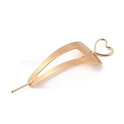 Alloy Hair Sticks, Hollow Hair Ponytail Holder, for DIY Hair Stick Accessories, Heart with Triangle, Light Gold, 122.5x22x2mm(OHAR-C006-03KCG)
