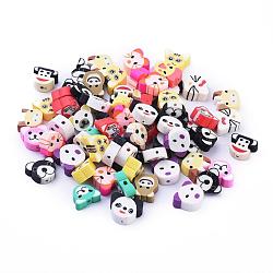 Handmade Polymer Clay Beads, Animal, Mixed Color, 9.5~12x8~12x4~6mm, Hole: 1.6~2mm(X-CLAY-S093-20)