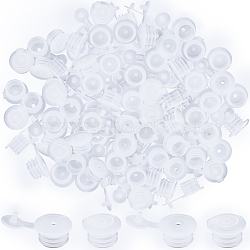 50Pcs Plastic Bottle Stoppers with Holes, for Essence Oil Bottles, White, 15~15.3x10mm, 50pcs/bag(AJEW-GF0008-14)