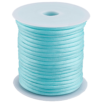 1 Bundle Nylon Thread, Climbing Rope, Braided Rope, with Plastic Empty Spools, Aquamarine, 4mm, about 33.90 Yards(31m)/Bundle