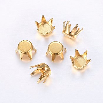 201 Stainless Steel Rhinestone Claw Settings, Golden, 5x4mm, Tray: 4.5mm