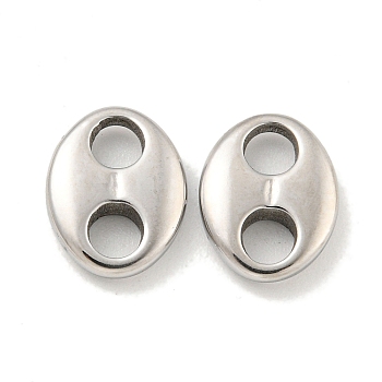 Non-Tarnish 304 Stainless Steel Oval Connector Charms, Coffee Bean Links, Stainless Steel Color, 10.5x8x2.3mm, Hole: 2.7mm