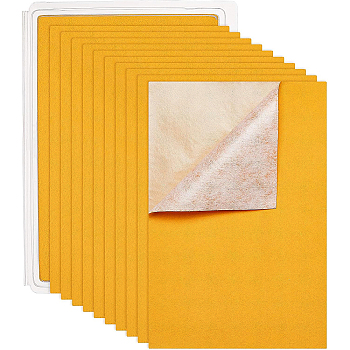 Jewelry Flocking Cloth, Polyester, Self-adhesive Fabric, Rectangle, Gold, 29.5x20x0.07cm
