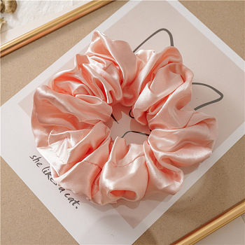 Tie Polyester Fibre Elastic Hair Accessories, for Girls or Women, Scrunchie/Scrunchy Hair Ties, Pink, 150~160mm