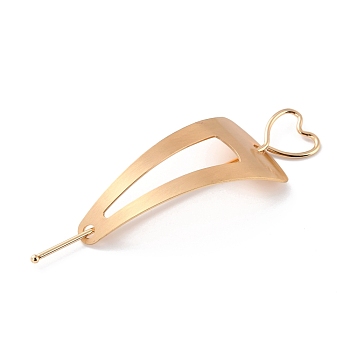Alloy Hair Sticks, Hollow Hair Ponytail Holder, for DIY Hair Stick Accessories, Heart with Triangle, Light Gold, 122.5x22x2mm
