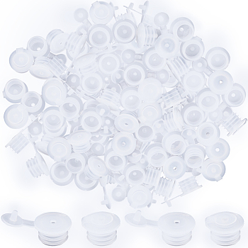 50Pcs Plastic Bottle Stoppers with Holes, for Essence Oil Bottles, White, 15~15.3x10mm, 50pcs/bag