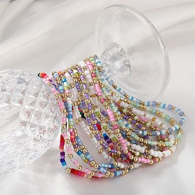 2Pcs 2 Styles Boho Glass Seed Beads Stretch Bracelet Sets(BJEW-SW001587)-6