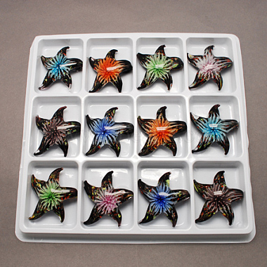 Mixed Color Mixed Color Starfish Lampwork Pendants