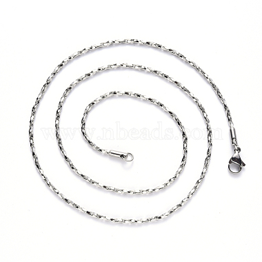 304 Stainless Steel Coreana Chain Necklace(NJEW-S420-006A-P)-2