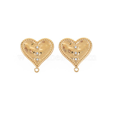 Real 14K Gold Plated Heart 304 Stainless Steel Stud Earring Findings