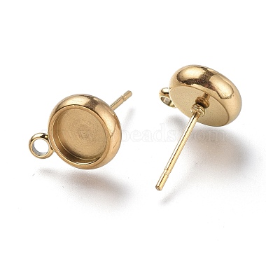 Ion Plating(IP) 304 Stainless Steel Stud Earring Settings(STAS-I161-01B-G)-2