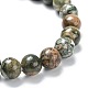 Bracelets de perles extensibles en jaspe rhyolite naturel(G-A185-01S)-4