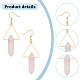 3 Pairs 3 Style Natural Mixed Gemstone Triangle with Bullet Dangle Earrings(EJEW-AN0002-27)-3