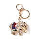 Émail en alliage de zinc éléphant avec porte-clés pendentif strass(KEYC-G061-01B)-1