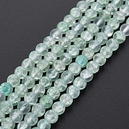 Crackle Glass Beads Strands, Dyed & Heated, Frosted, Round, Light Green, 4mm, Hole: 0.8mm, about 98~100pcs/strand, 15.35 inch(39cm)(X-GLAA-S192-D-006E)