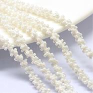 Seed Bead Cords, with Polyester Cords, 6-Ply, Round Hole, White, 6mm, about 32.8 yards(30m)/bundle(OCOR-R042-11)