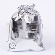 Organza Bags, Rectangle, Silver, 18x13cm(OP-S009-18x13cm-01)