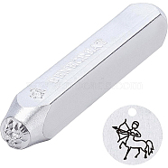 Iron Seal Stamps, Stamping Tools, for Leather Craft, 12 Constellations Patterns, Sagittarius, 65.5x10mm(AJEW-BC0001-05K)