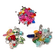 DIY Pendant Decoration Keychain Making Kit, Including Acrylic Beads, Alloy Pendants, Letter & Butterfly & Flower & Fruit & Turtle, Mixed Color, 29~64mm(PALLOY-XCP0002-01)