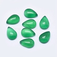 Natural Agate Cabochons, teardrop, Dyed & Heated, 10x7x3mm(G-P384-N10)