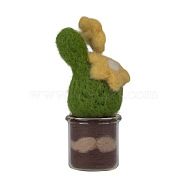 Succulent Plant Display Decoration Needle Felting Kit, with Iron Needles, Foam Chassis, Wool & Glass Cup, Mixed Color, 25~99x2~79x2~25mm(DIY-D064-04P)