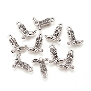 Tibetan Style Alloy Cowboy Boot Charms, Cadmium Free & Lead Free, Antique Silver, 16.5x13x3mm, Hole: 2mm, about 980pcs/1000g(TIBEP-20076-AS-LF)