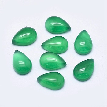 Natural Agate Cabochons, teardrop, Dyed & Heated, 10x7x3mm