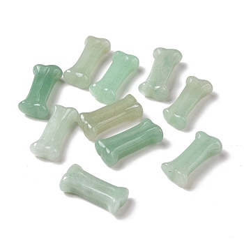 Natural Green Aventurine Dog Bone Shape Sculptures, Reiki Energy Stone for Dog Pet Lover, Home Display Decoration, 10~11.5x23~25x5~7mm