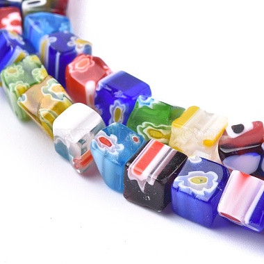 Cube Handmade Millefiori Glass Beads(LK-R004-70)-3