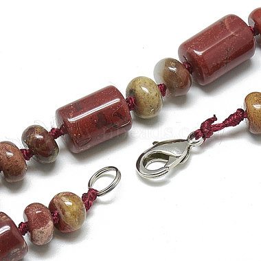 Natural Red Rainbow Jasper Beaded Necklaces(NJEW-S392-19)-2