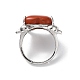 Natural Red Jasper Dolphin & Heart Adjustable Rings(RJEW-K241-02P-05)-2