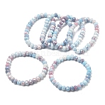 AB Color Faceted Rondelle Glass Beaded Stretch Bracelets for Women, Cornflower Blue, Inner Diameter: 2-1/8 inch(5.5cm), Bead: 7~7.5mm(BJEW-PH01820-10)