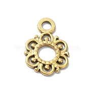 Ion Plating(IP) 304 Stainless Steel Pendants, Real 18K Gold Plated, Flower, 18.5x13x1.5mm, Hole: 2.5mm(STAS-B058-17G-06)