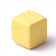 Acrylic Pendants, Rubberized, Cube, Yellow, 14.5x14.5x14.5mm, Hole: 3.5mm(MACR-T024-32D)