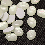 Resin Cabochons, Imitation Shell, Oval, Antique White, 14x10x4mm(CRES-J038-10x14mm-01)