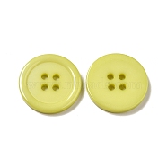 Resin Buttons, Dyed, Flat Round, Light Green, 20x3mm, Hole: 2mm, 195pcs/bag(RESI-D030-20mm-08)