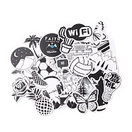 Mix Pattern Cartoon Stickers, Vinyl Waterproof Decals, for Water Bottles Laptop Phone Skateboard Decoration, Black & White, 4.2x3.2x0.02cm, 50pcs/bag(DIY-A025-03F)