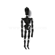 Halloween Luminous PVC Skeleton Pendants, Glow in the Dark, with Iron Link Rings, Black, 100x26.5x15mm, Hole: 1.6mm(HJEW-B007-02)