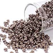 TOHO Round Seed Beads, Japanese Seed Beads, (PF556) PermaFinish Mauve Metallic, 8/0, 3mm, Hole: 1mm, about 222pcs/10g(X-SEED-TR08-PF0556)