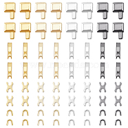 PandaHall Elite Clothing Accessories, Brass Zipper Repair Down Zipper Stopper and Plug, Mixed Color, 8.5x5x4.5mm, 4.5x5.5x3mm, 16sets(KK-PH0001-53C)
