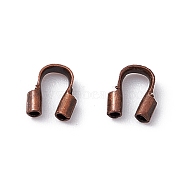 Brass Wire Guardian and Protectors, Long-Lasting Plated, Red Copper, 5x4x1mm, Hole: 0.5mm(KK-E758-19R)