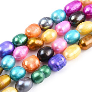 Dyed Natural Cultured Freshwater Pearl Beads, Rice, Mixed Color, 5~6mm, Hole: 0.5mm(X-PEAR-R007-5-6mm)