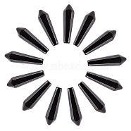 16Pcs Natural Obsidian Pointed Beads, Healing Stones, Reiki Energy Balancing Meditation Therapy Wand, Faceted Bullet, Undrilled/No Hole Beads, 30.5x9x8mm(G-AR0004-88)