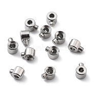 304 Stainless Steel Crimp Beads, Loose Spacer Beads, Rondelle, Stainless Steel Color, 3.5x3x2.5mm, Hole: 0.7mm(STAS-L216-51P)